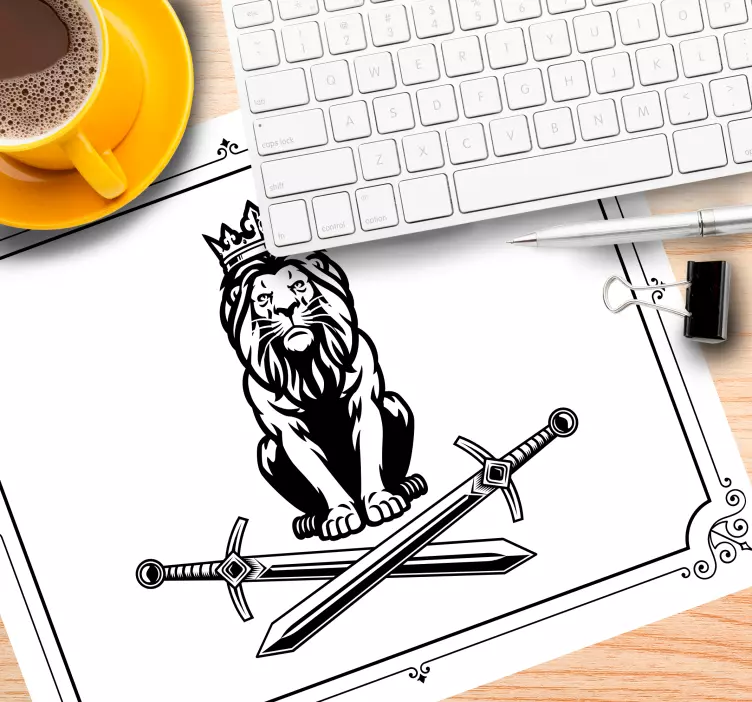 Podkładka pod mysz emblemat królewskiego lwa - TenStickers