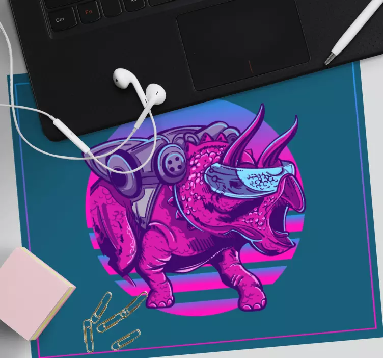 Podkładka pod mysz gamingowa futurystyczny triceratops - TenStickers