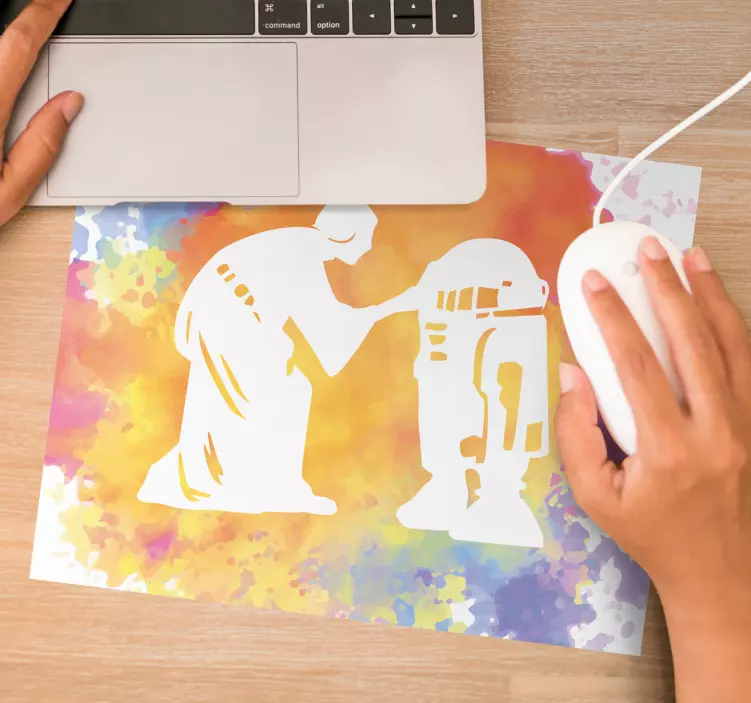 Podkładka pod mysz gamingowa interakcja z robotem - TenStickers