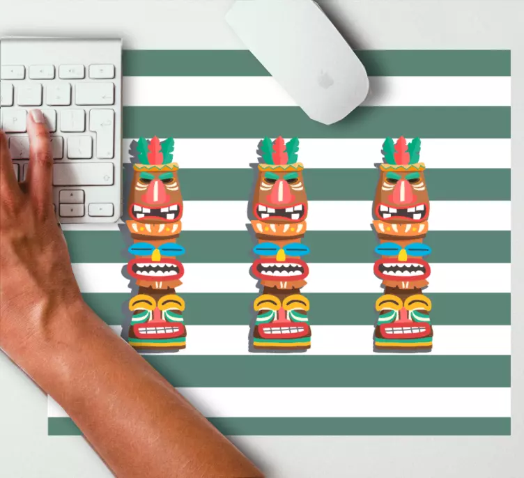 Podkładka pod mysz gamingowa kolorowe tiki twarze - TenStickers