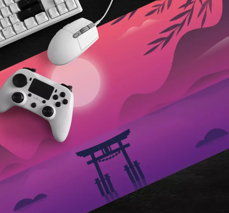 Podkładka pod mysz gamingowa spokojny zachód słońca w górach - TenStickers