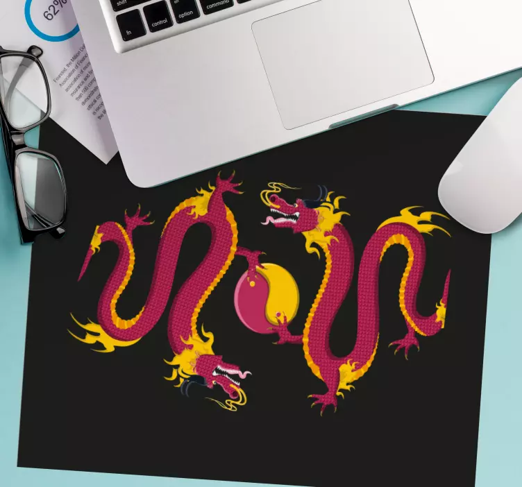 Podkładka pod mysz gamingowa wzór złożonego smoka - TenStickers