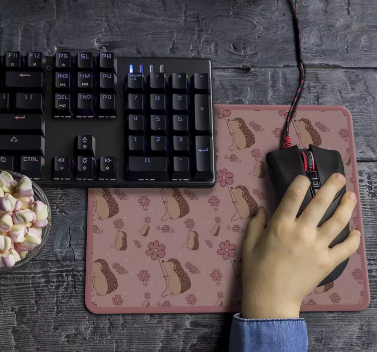 Podkładka pod myszkę Jeże ze stokrotkami - TenStickers