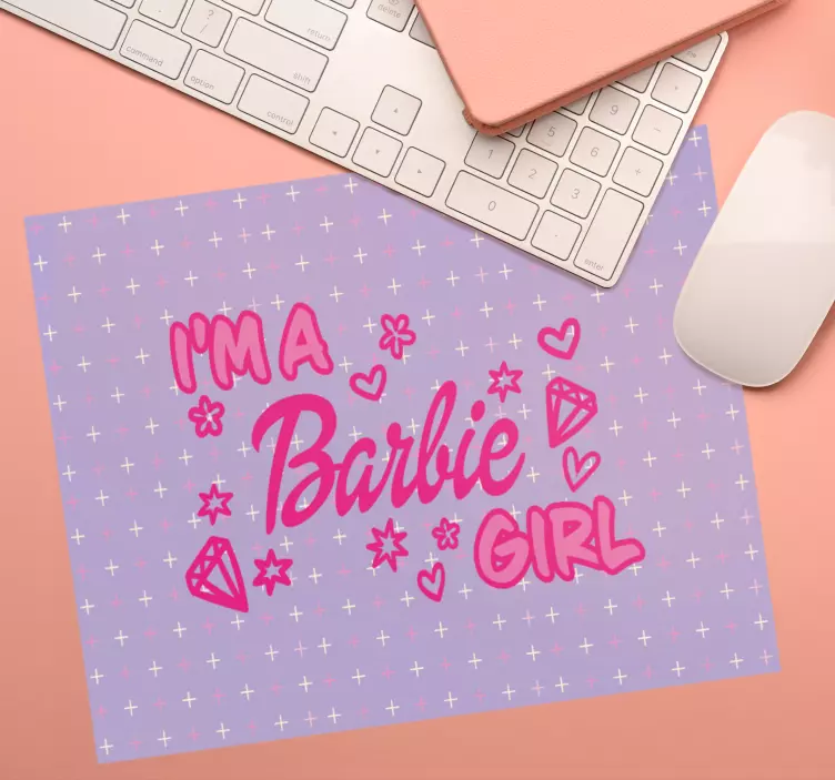 Podkładka pod mysz z imieniem urocza różowa fraza - TenStickers