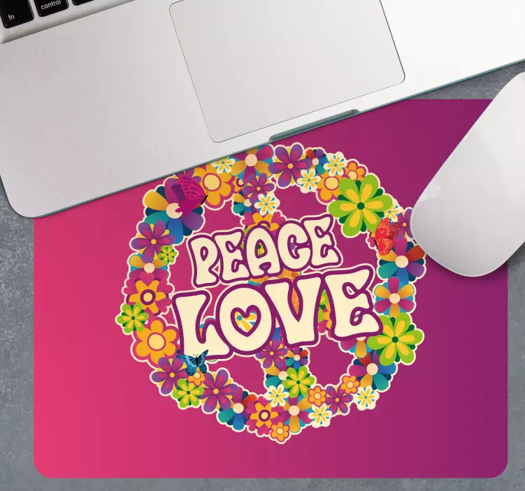 Podkładka pod mysz z tekstem kwiatowy pokój w kolorze - TenStickers