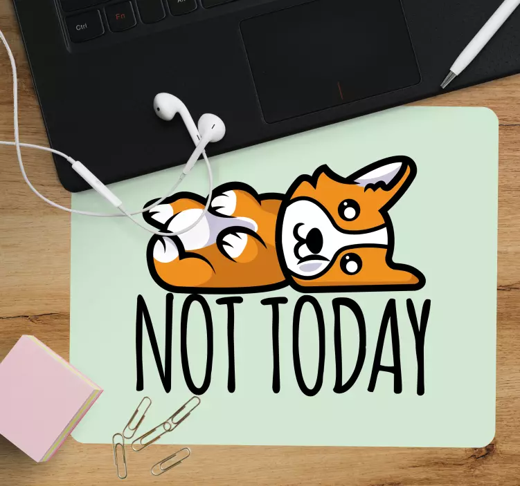 Podkładka pod mysz z tekstem mówiący zabawny lis - TenStickers