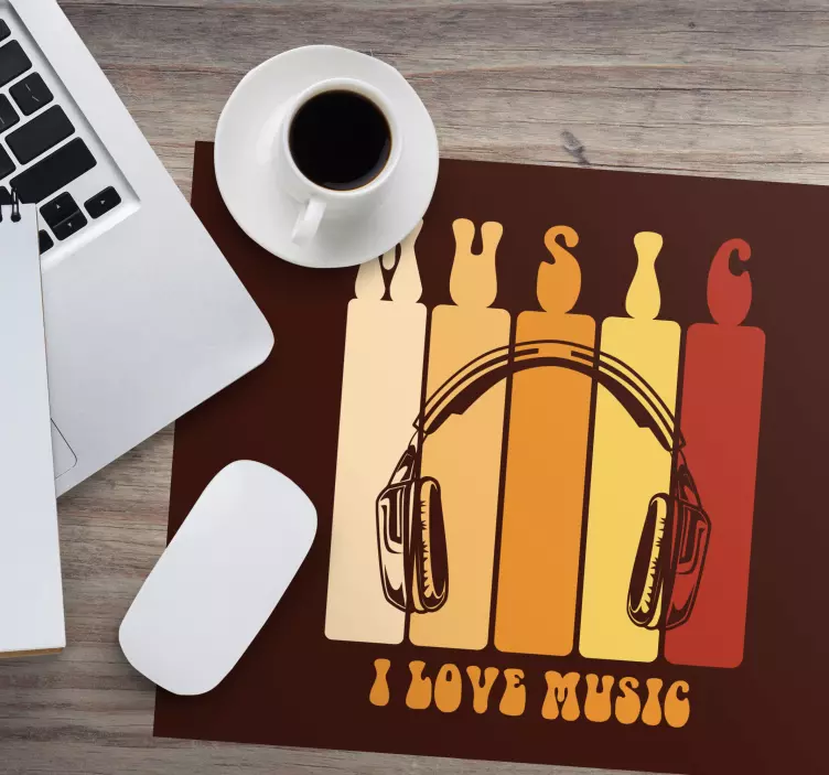 Podkładka pod mysz z tekstem muzyczne słuchawki - TenStickers