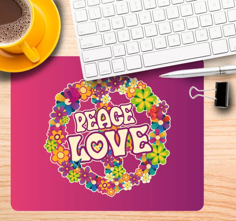 Podkładka pod mysz z tekstem wibrująca botaniczna harmonia - TenStickers