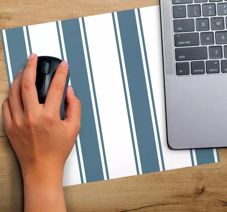 Podkładka pod mysz z wzorami pasiasty motyw niebiesko-biały - TenStickers