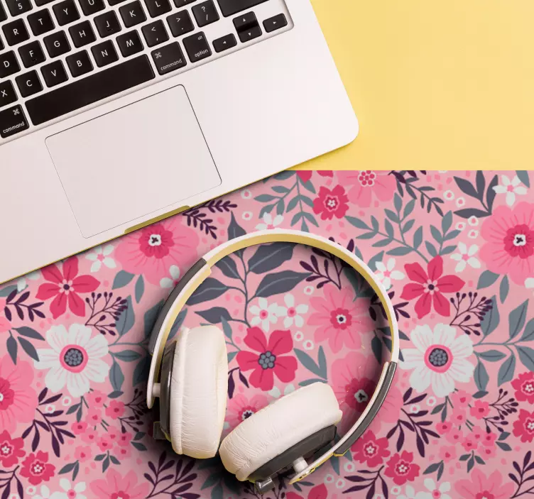 Podkładka pod mysz z wzorami motyw kwiatowy różowy - TenStickers