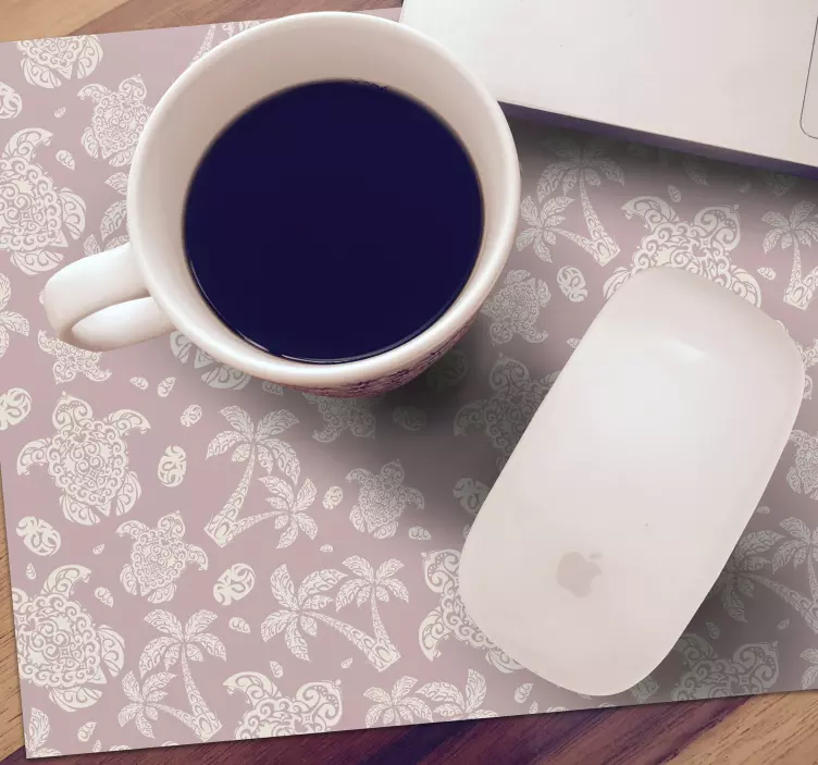 Hawajska podkładka pod mysz z żółwiami i palmami - TenStickers