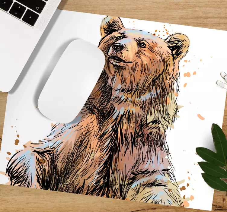 Podkładka pod mysz Brązowy niedźwiedź - TenStickers