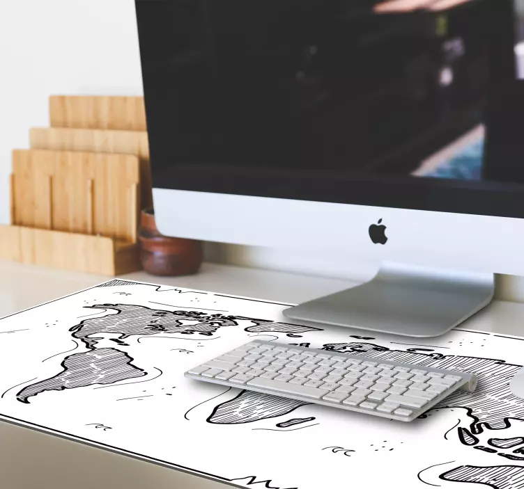 Podkładka pod myszkę minimalistyczna mapa świat - TenStickers