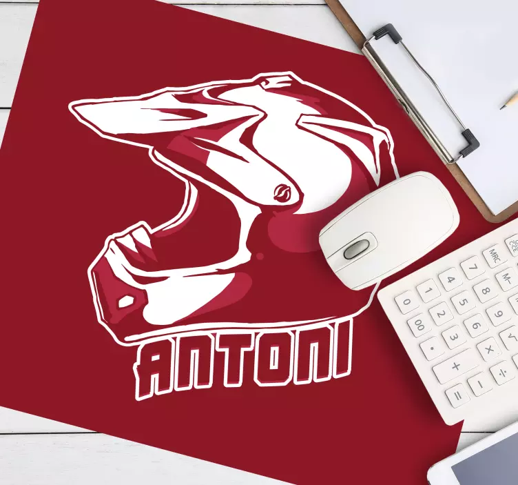 Podkładka pod mysz z imieniem Spersonalizowany kask żużlowy - TenStickers