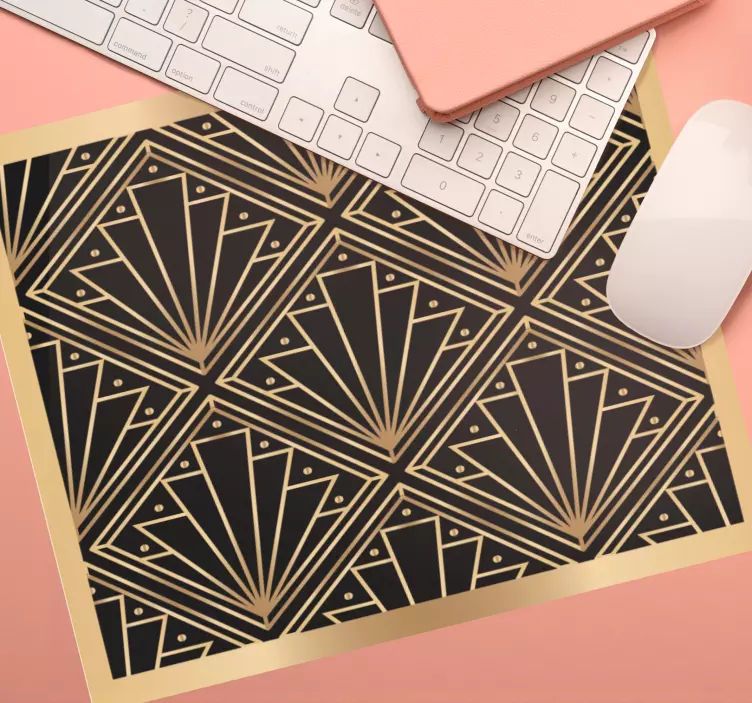 Podkładka Złoty i czarny kwadratowy wzór - TenStickers