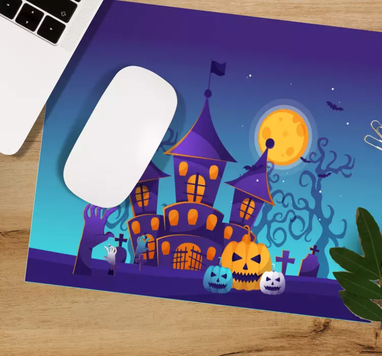 Świąteczna podkładka pod mysz zjawy w halloweenowym zamku - TenStickers