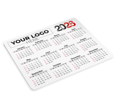 Podkładka pod mysz z imieniem kalendarz 2026 z logo - TenStickers