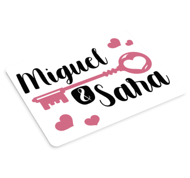 Podkładka pod mysz z imieniem kluczowa historia miłości - TenStickers
