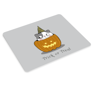 Podkładka pod mysz gamingowa kot w dyni - TenStickers