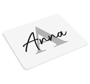 Podkładka pod myszkę z imieniem Duży inicjał i imię - TenStickers