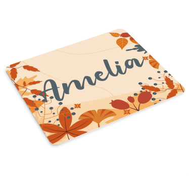 Podkładka pod mysz z imieniem eleganckie kwiaty jesieni - TenStickers