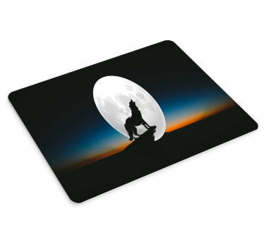Podkładka pod mysz gamingowa wilk wyjąc do księżyca - TenStickers