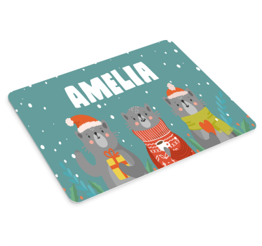 Podkładka pod mysz z imieniem trio zwierząt na wakacjach - TenStickers