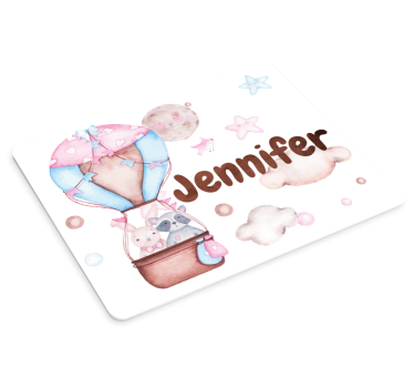 Podkładka pod mysz z imieniem przygoda w balonie - TenStickers