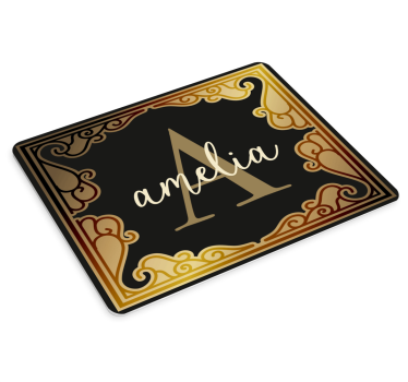 Podkładka pod mysz z imieniem elegancki monogram - TenStickers
