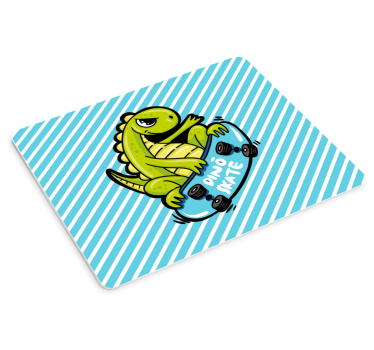 Podkładka pod mysz gamingowa wesoły dinozaur na desce - TenStickers