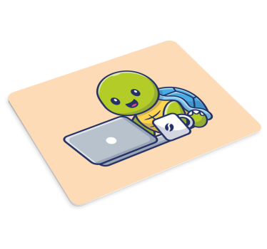 Podkładka pod mysz gamingowa wesoła Żółwica w pracy - TenStickers