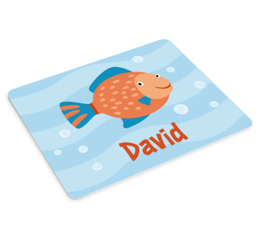 Podkładka pod mysz z imieniem wesoła grafika ryby - TenStickers