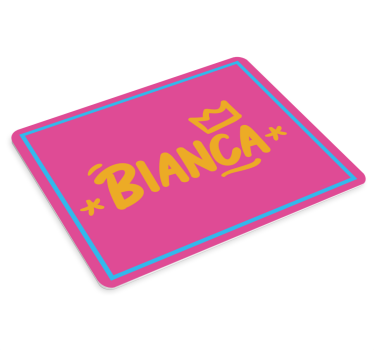 Podkładka pod mysz z imieniem różowe detale personalizowane - TenStickers
