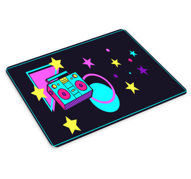 Podkładka pod mysz gamingowa retro boombox galaxy - TenStickers