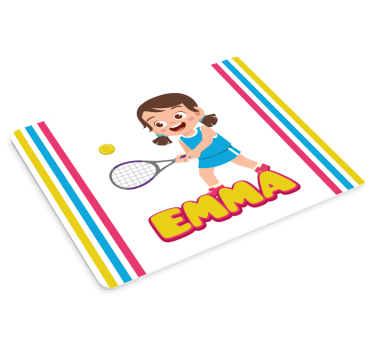 Podkładka pod mysz z imieniem gracz tenisowy w ruchu - TenStickers