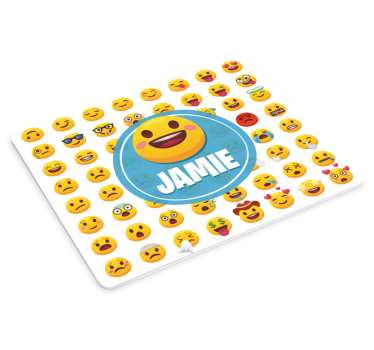 Podkładka pod mysz z imieniem w radosne emotki - TenStickers