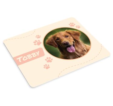 Podkładka pod myszkę z imieniem i zdjęciem psa - TenStickers
