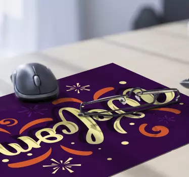 Podkładka pod mysz z imieniem powitanie w stylu - TenStickers