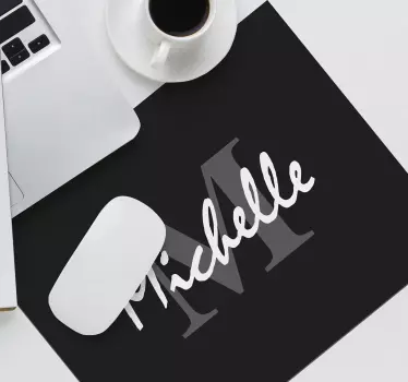 Podkładka pod myszkę z imieniem Biało Czarna - TenStickers