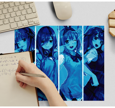Gamingowa podkładka pod mysz Anime dziewczyny niebieskie - TenStickers