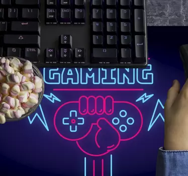 Gamingowa podkładka pod mysz Logo gier z neonów - TenStickers
