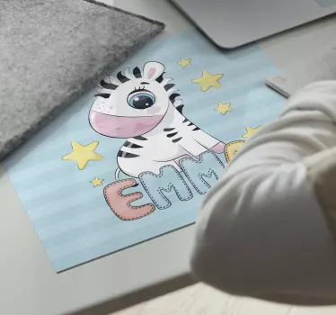 Oryginalna podkładka pod mysz z uroczą zebrą - TenStickers