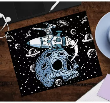Podkładka pod mysz gamingowa astronauta na rakiecie - TenStickers