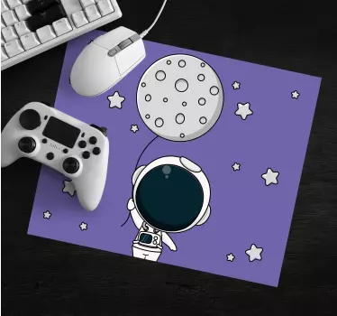 Podkładka pod mysz gamingowa astronauta z balonem - TenStickers