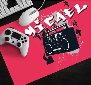 Podkładka pod mysz gamingowa grafika retro boombox - TenStickers