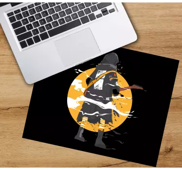 Podkładka pod mysz gamingowa ikona gitarzysty w sylwetce - TenStickers