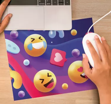 Podkładka pod mysz gamingowa kolekcja kolorowych emotikonów - TenStickers