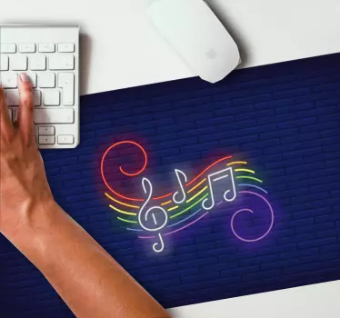 Podkładka pod mysz gamingowa kolorowe nuty muzyczne - TenStickers