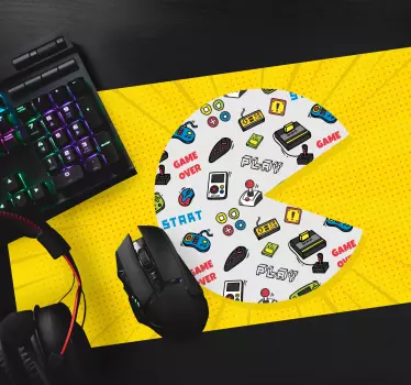 Podkładka pod mysz gamingowa kolorowe symbole retro gier - TenStickers