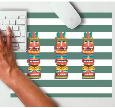 Podkładka pod mysz gamingowa kolorowe tiki twarze - TenStickers